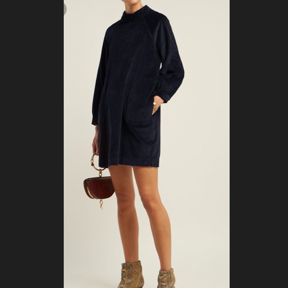 M.i.H jeans corduroy navy mini dress from Anthro - Picture 1 of 8